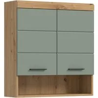 furnling Hängeschrank Scott 2 Türen, 1 offenes Fach, Stauraum, Badmöbel, Badschrank, 74 cm breit