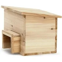 Moorland Igelhaus Igelhaus Winterfest Überwinterungs Holz, 20×20 cm, mit Boden, ausziehbarer Labyrinth-Eingang & festem Dach Igelhotel
