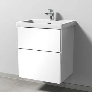 Sanipa 3way Waschtischunterbau zu Villeroy & Boch Subway 3.0 Waschtisch mit 2 Auszügen, Weiß-Glanz BS85278