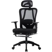 FOXSPORT Bürostuhl, Ergonomischer Schreibtischstuhl (Computerstuhl, Office Chair, Bürostuhl mit Wippfunktion, Chefsessel mit Atmungsaktiver Netzstuhl), Wippfunktion bis 30°, belastbar bis 150 KG, voll verstellbar