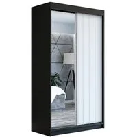 A&J MöbelLand GmbH Schiebetürenschrank VIGO mit Spiegel. (nur für kurze Zeit! TOP ANGEBOT! Geräumiger Schrank mit viel Stauraum:6 Regalen und 1 Kleiderstange – -ideal zur Aufbewahrung von Kleidung und Accessoires. TOP PRODUKT! Farbe und Größe (120 cm
