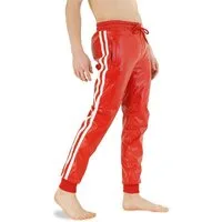 BOCKLE Lederhose Bockle® Boyjog RED Faux Pants Lederhose Leder Joggers Kunstleder