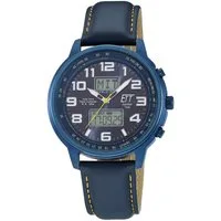 ETT Funkchronograph Hunter EGS-11734-32L, Armbanduhr, Solar, Herrenuhr, Lederarmband, analog, digital
