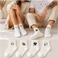 XCOAST Freizeitsocken Damen kurze Socken 5 Paar – Cartoon Smiley Happy Socks (5-Paar, 5 Paar bequeme Socken Damen) Happy Socks Damen, Sneaker Socken Damen