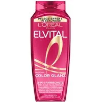 L'ORÉAL PARIS Haarshampoo L'Oréal Paris Elvital Color Glanz 2in1 Shampoo & Spülung, Packung, 6-tlg., Schützt die Farbintensität, Mit Vitamin Cg und UVB-Filter.