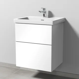 Sanipa 3way Waschtischunterbau zu Villeroy & Boch Subway 3.0 Waschtisch mit 2 Auszügen, Weiß-Glanz SF85278