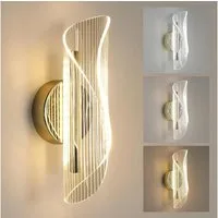 Riserva Wandleuchte Moderne LED Wandlampe Schlafzimmer, 16W 3-Stufen Farbtemperatur, Gold, LED wechselbar