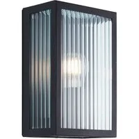 OTTO home Außen-Wandleuchte Gerrin - Außenleuchte, ohne Leuchtmittel, Riffelglas, E27, IP44, Metall/Glas, schwarz, Wandlampe, Outdoor, Lampe
