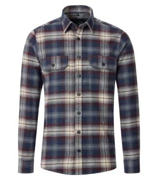 CASAMODA - Flanellhemd blau - Gr. - XXL