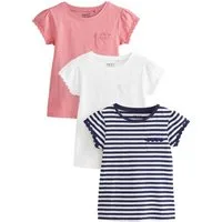 Next T-Shirt 3er-Pack T-Shirts mit Gänseblümchenbesatz (3-tlg)