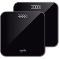 EUROPAPA Körper-Analyse-Waage Personenwaage mit übersichtlichem LED-Display und Step-On, EUROPAPA Körperfettwaagen-Serie, 2-tlg., 180 kg / 400 Pfund, Digitale Waage für Gewicht und BMI