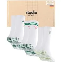 Studio Nolis Tennissocken Pilates Socken - Grip Socks Yoga Barre - Matcha (Set, 3-Paar) mit Noppen