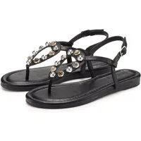 LASCANA Zehentrenner, Sandalette, Sommerschuh, offener Schuh Sandale NEU mit modischen Schmuckelementen VEGAN