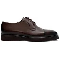 Celal Gültekin Cap-Toe Plateau Profilsohle Schnürschuh Herren Schnürschuh Glattleder, Cap-Toe, Plateau-Profilsohle, Braun, 43