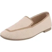 Ital-Design Atmungsaktiver Slipper für Damen – Komfort und Stil Slipper (91261218) Blockabsatz Mokassins in Beige