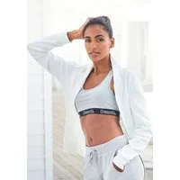 Bench. Loungewear Sweatjacke mit glänzender Logostickerei am Stehkragen, Loungewear