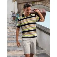 Hajo Poloshirt Pikeepolo in garngefärbtem Streifendessin allover - stay fresh-Qualitä
