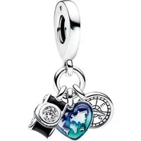 Pandora Charm-Einhänger 792703C01*, Reisen, Liebe, Welt, Kamera, Kompass