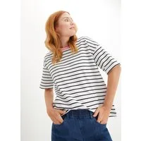 bonprix T-Shirt Oversize-Passform, Halbarm-Design, mit Streifenmuster