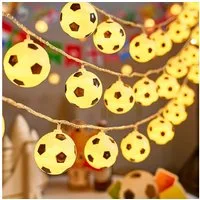 FELIXLEO LED-Lichterkette Fußball Lichterkette 1.5M 10LED Batteriebetrieben Deko