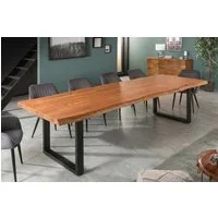 riess-ambiente Baumkantentisch MAMMUT 300cm natur/schwarz - Akazie, Massivholz, U-Gestell, handmade (Einzelartikel, 1-St), Industrial Design & bis zu 12 Personen – ideal für Dein Loft-Esszimmer