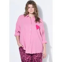 Studio Untold Hemdbluse Bluse oversized Musselin Heart-Patch