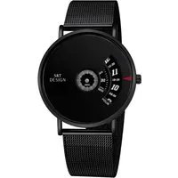 S&T Design Quarzuhr Herren Armbanduhr Mesh Armband Herrenuhr Analoge Männer Uhr, (Uhrenbox, inkl. Werkzeug), Wasserdicht Ultra Dünne Edelstahl Mesh Armband Minimalistisch Anzug