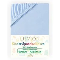 Devior Spannbettlaken für Baby- & Kinderbetten 60x120 & 70x140, 100% zertifizierte Baumwolle, Jersey, Gummizug: Rundumgummizug, Kinderspannbettlaken bis 12cm Matratzenhöhe, atmungsaktiv & farbenfroh