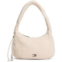 Tommy Jeans Schultertasche TJW CASUAL SHERPA SHOULDER BAG, Damen Tragetasche, Freizeittasche mit wattiertem Tragegriff