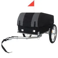 i@home Fahrradlastenanhänger mit abnehmbarer wasserdichter Abdeckung faltbares Design, 40 kg Tragkraft Fahrradanhänger mit 16-Zoll-Geländeräder