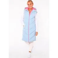 Zwillingsherz Steppweste "Strandglück" Doppel-Zipper, Kontrastdetails, Eingrifftaschen, modisch, knielang