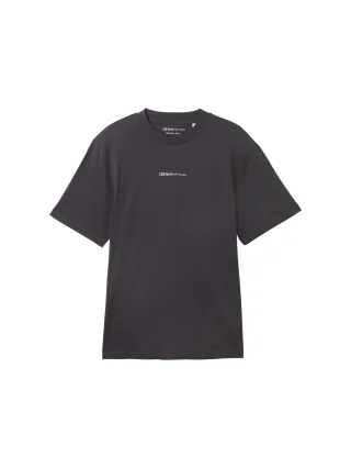 Denim Tom Tailor - T-Shirt mit Bio-Baumwolle coal grey - Gr. - S