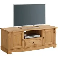 OTTO home Lowboard Anna (Gesamtmaße (B/T/H): ca. 140/44/50 cm), TV-Board, Breite 140 cm, 2 Türen, 1 Schublade, Massivholz, FSC®