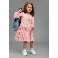KIDSWORLD Jerseykleid BARBIE Glitzerdruck Kleid, Mattel BARBIE Nussknacker Shirtkleid mit Glitzerdruck, kniefrei