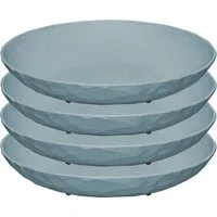 KOZIOL Suppenteller CLUB PLATE, tief, Ø 22 cm, aus biozirkulärem Material, (4 St), Teller Set, Spülmaschinengeeignet und melaminfrei, Made in Germany