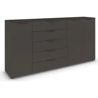 rauch Schubkastenkommode Kommode Türkommode Sideboard Kombikommode FLIPP (Breite 200 cm mit 4 Einlegeböden), 3-türig mit 5 Schubladen und Soft-Close-Funktion