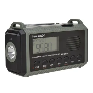 HanRongDa HRD-905 Emergency Radio Solar Crank Power Bank 10000mAh AM FM SW Weather Band LED Flashlight SOS Alarm Portabl