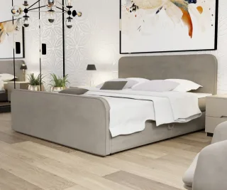 Boxspringbett Schlafzimmerbett MABEL 140x200cm Stoff Opera Velvet Stone