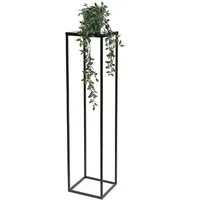 DanDiBo Blumenhocker Metall Schwarz 100 cm Eckig Blumenhocker Beistelltisch FRA-006, Blumensäule Modern Pflanzenständer Pflanzenhocker