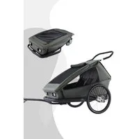 Croozer Fahrradkinderanhänger Kid Ellma 2 2in1 Kinderfahrradanhänger - Farbe: Moos Green, Für zwei Kinder, Anhänger und Buggy in einem