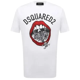 Dsquared2 Marken-t-shirt Mit Mund-grafik, Weiß