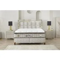 Pointhome Boxspringbett Bss Bedding, Wool Touch, Bett-Set ohne oder mit Nachttischen, H2/H3 (1x H3 Matratze, 2x Bettkasten, 1x Bettkopfteil, 2 optionale Nachttisch), 7 Zonen Allergenfrei & Atmungsaktiv, Orthopädische Matratze mit Topper