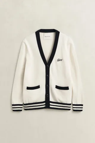 GANT - Geknöpfte V-Neck Strickjacke - Gr. - XL