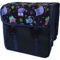 Aves-24 Fahrradtasche FAHRRADTASCHE Satteltasche Gepäckträgertasche Doppel Fahrrad 26" 28", 18. Duo - Eule blau