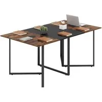 COSTWAY Konferenztisch, Mit Kabelmanagement & Stabiler Metallrahmen, 180 cm