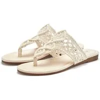 LASCANA Sommerschuh, Zehentrenner, Sandale, offener Schuh, Mule, Pantolette mit trendiger Häkeloptik VEGAN