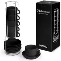 MiaMio Espressotasse Palmanova Schwarz, 75 ml, 6-tlg., Keramik