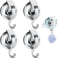 BlingBin Wandhaken Haken Extra Stark Vakuum, 4 Stück Saughaken Saugnapfhaken Ohne Bohren, Türen, Duschen, Badezimmer, (4er Set, 4-St., 4 Stück), Saugnäpfe Haken für Badezimmer/Küche/Bad/Dusche/Tür Fenster Glas