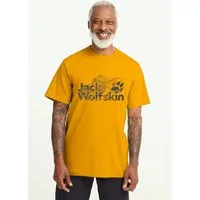 Jack Wolfskin T-Shirt BRAND T M T-Shirt aus Bio-Baumwolle, hoher Tragekomfort, großer Logo-Aufdruck