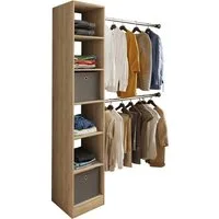 VCM Kleiderschrank Schlafzimmer Dacho III B. 40 x T. 40 x H. 194 cm Garderobenregal, begehbar, 6 Fächer, für Kleidung und Accessoires